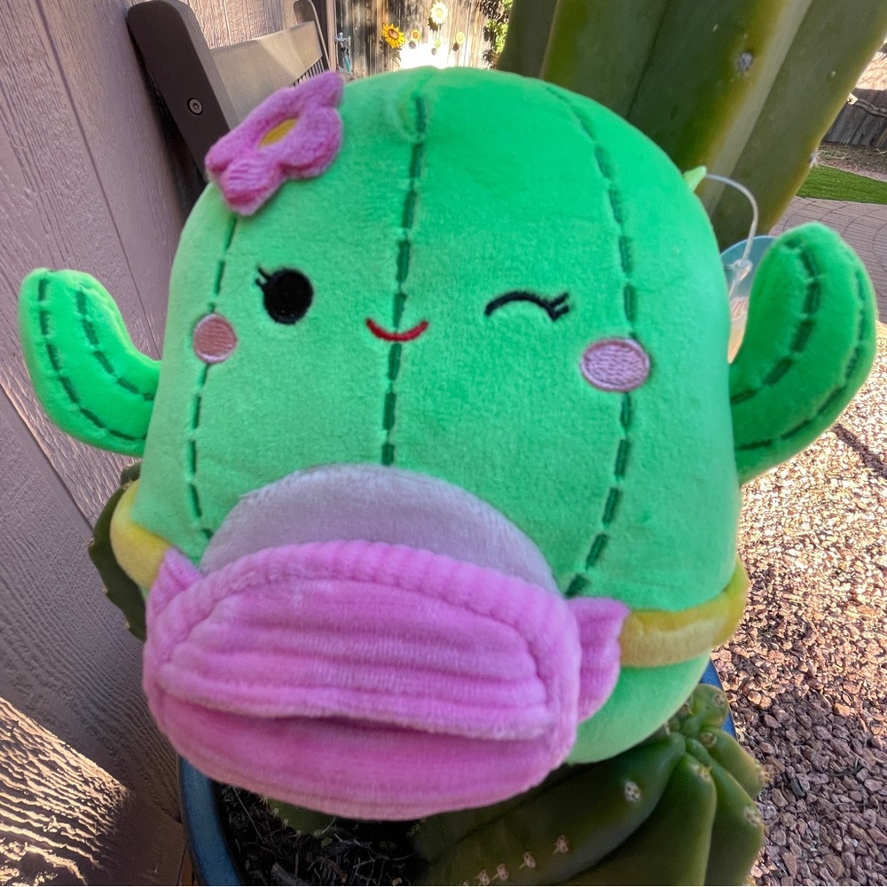 Squishmallows Cactus winking with signature pink fanny pack. 5โ - Picture 2 of 9